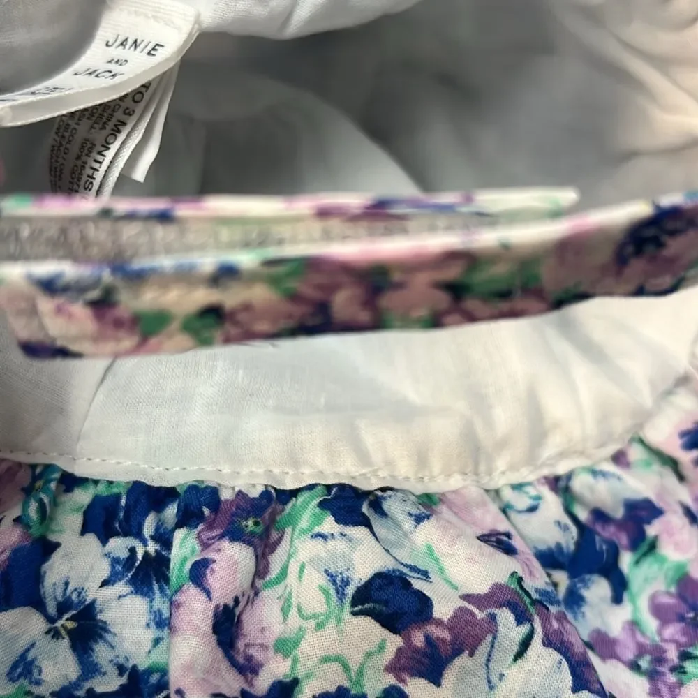 Janie and Jack 100049352 Beau Baby Floral Bow Sun Hat size 0-3 m